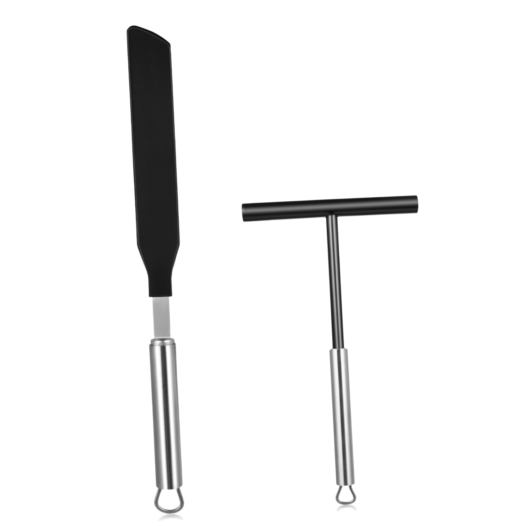 POPETPOP Lot de Spatules à Pâtisserie Réutilisables et Solides en Acier Inoxydable Argenté Accessoires Indispensables Boulangerie Décoration de Gâteaux