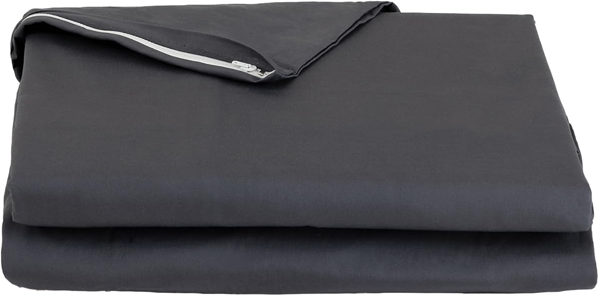 FULI Funda para futón con cremallera 100% algodón, Shikibuton japonés, Twin, gris oscuro | Funda de colchón para futón japonés, fabricada en Japón, cierre de cremallera completo, transpirable y absorbente, lavable a máquina