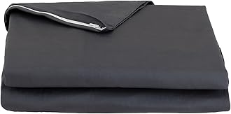 FULI 100% Cotton Zippered Futon Cover, Japanese Futon Mattress Cover, Shikibuton, Made in Japan (Twin XL, Dark Gray)
