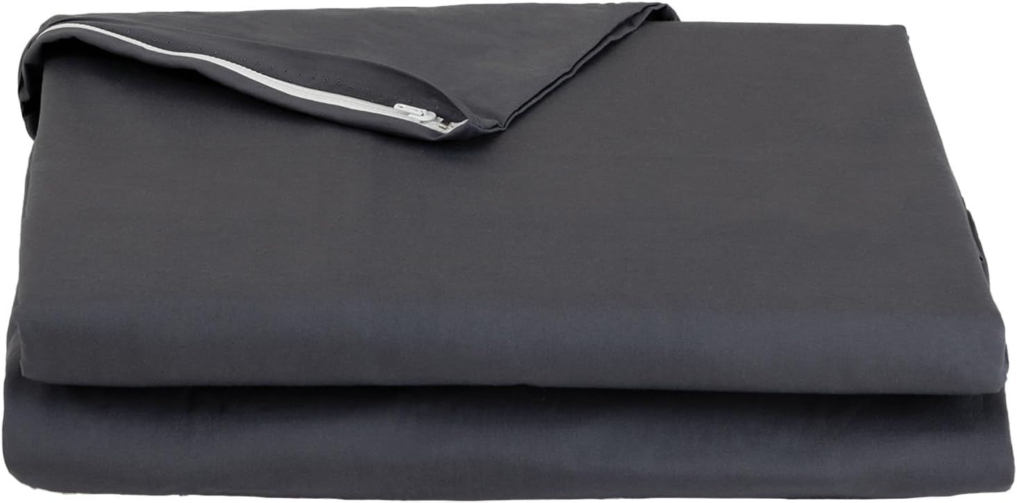 100% Cotton Zippered Futon Cover, Japanese Futon Mattress Cover, Shikibuton, Made in Japan (Twin, Dark Gray)