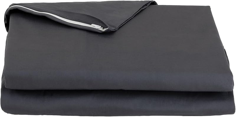 FULI Funda para futón con cremallera 100% algodón, Shikibuton japonés, Twin, gris oscuro | Funda de colchón para futón japonés, fabricada en Japón, cierre de cremallera completo, transpirable y absorbente, lavable a máquina