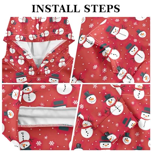 Kids Hoodies Sweaters Christmas Xmas Snowman Hooded Sweatshirts with Big Pockets for Boys Girls B04003463