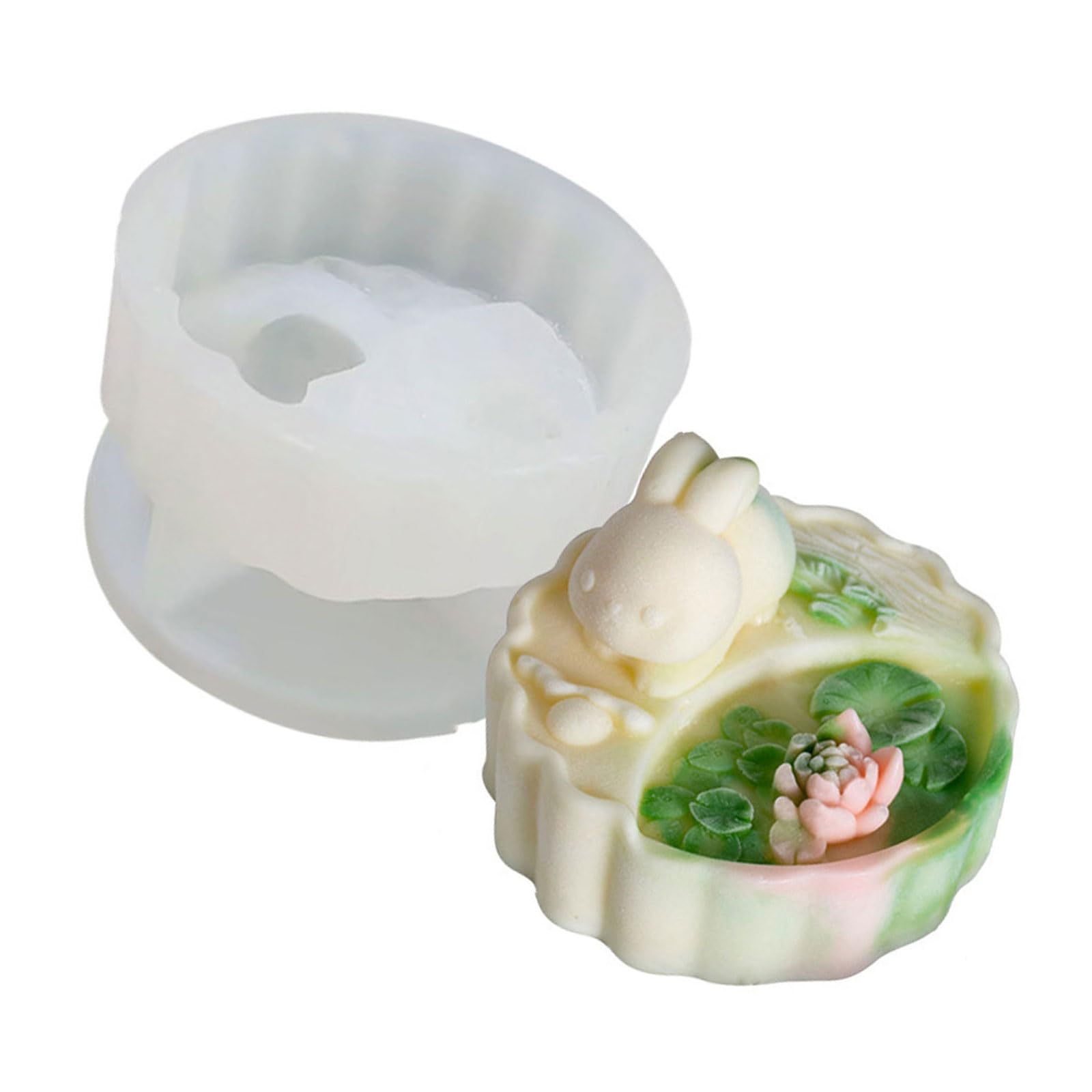 carotoe Artisanal Baking Press Kitchen Gadget Press Molds with Rabbits Pattern for Autumn Festival Hand Molds