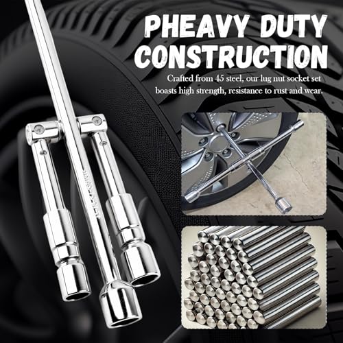 Image of Universal Lug Nut Removal Tool,Foldable 17mm,19mm,21mm,23mm 4 Way Lug Wrench for Labor Saving Removing and Fastening,14 Inch Heavy Duty Cross Lug Nut Wrench of Tire Tools