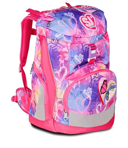 Sj Gang Style Jam Gang Zaino Scuola Ergonomico Updown Soft, Fucsia, Schienale E Spallacci Regolabili, Organizzazione Interna, Multi Tasche, Tasca Borraccia, 24 Lt, Zaino Scuola Elementare, Bambina - 3
