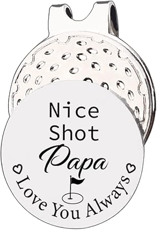 Review VIYZZX Funny Golf Gifts for Men, Nice Shot Papa Love You Golf Ball Marker with Magnetic Hat Clip Stainless Steel Engraved, Golfing Accessories Gift for Papa Husband