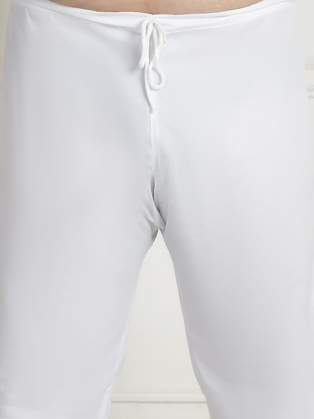 Sojanya Plus (Since 1958) Men's Cotton Sequins Embroidered Kurta with White Churidar Pyjama - Image 6