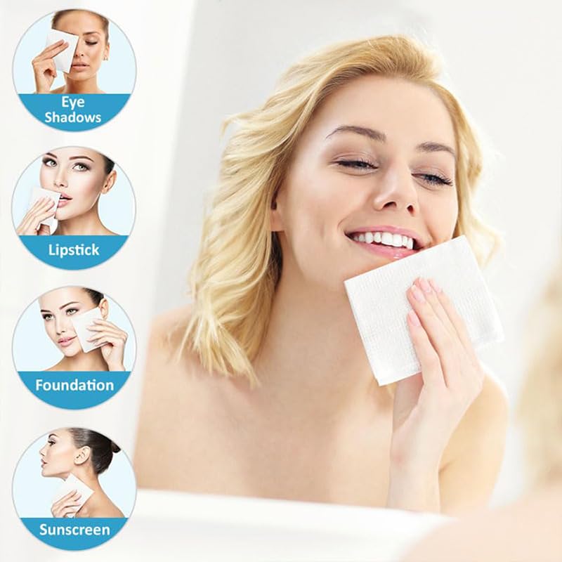 Clean Facial Cloth XL Facial Towels, Ultra Soft Plant Fibre Face Towels, Durable Disposable Cleansing Cloths for Makeup Removal and Skincare