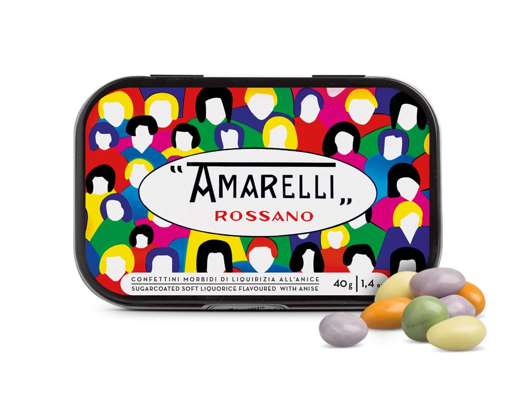 Amarelli- LODOLA Limited Edition 40g – Liquirizia Confettata all’Anice. Morbida Liquirizia confettata all’anice in una nuova confezione da collezione firmata Marco Lodola