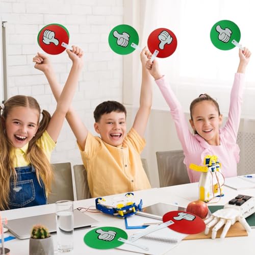 Poggapp 10er-Pack „Daumen Runter“-Abstimmungspaddel Fürs Klassenzimmer, Unterrichtsbedarf für Kleine Gruppen, Lehrerbedarf, „Ja oder Nein“, Langlebig, Einfach zu Installieren