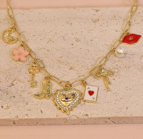 Charm Necklace For Women Shell Heart Necklaces Gold Chunky Pendant Paperclip Chain Boho Summer Seashell Beach Evil Eye 14k Starfish Jewelry4