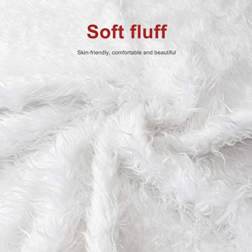 Homde Christmas Tree Skirt 48 Inch Tree Skirt Christmas Decorations Faux Fur White Xmas Tree Skirt for Christmas Home Decorations - Thumbnail 3