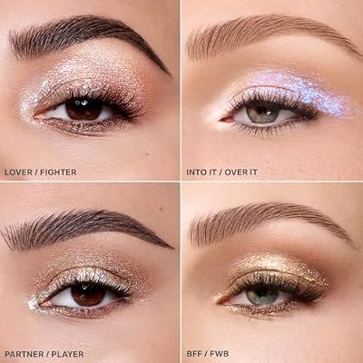 Morphe Mixed Signals Dual-Ended Eyeshadow Stick - Cream Eyeshadow Pigment & Chrome Liquid Flakes for Bold, Layered Eye Makeup Looks - Partner/Player (0.028 oz)