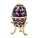 QIFU Hand Painted Enameled Easter Egg Style Decorative Trinket Box Hinged Unique Gift for Family
