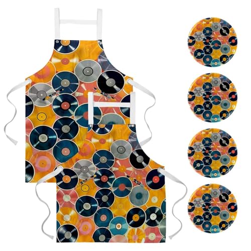 Tabliers de cuisine vintage vinyle : la solution imperméable et réglable contre les taches