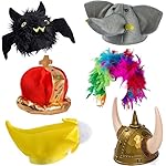 Funny Party Hats Photo Booth Props - Bulk Costume Hats - Adult Dress Up Hats - 6 Pc Assorted Set Multicoloured - Image 2