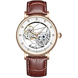 singmay Orologio automatico da uomo a cuore aperto, bianco, Classico