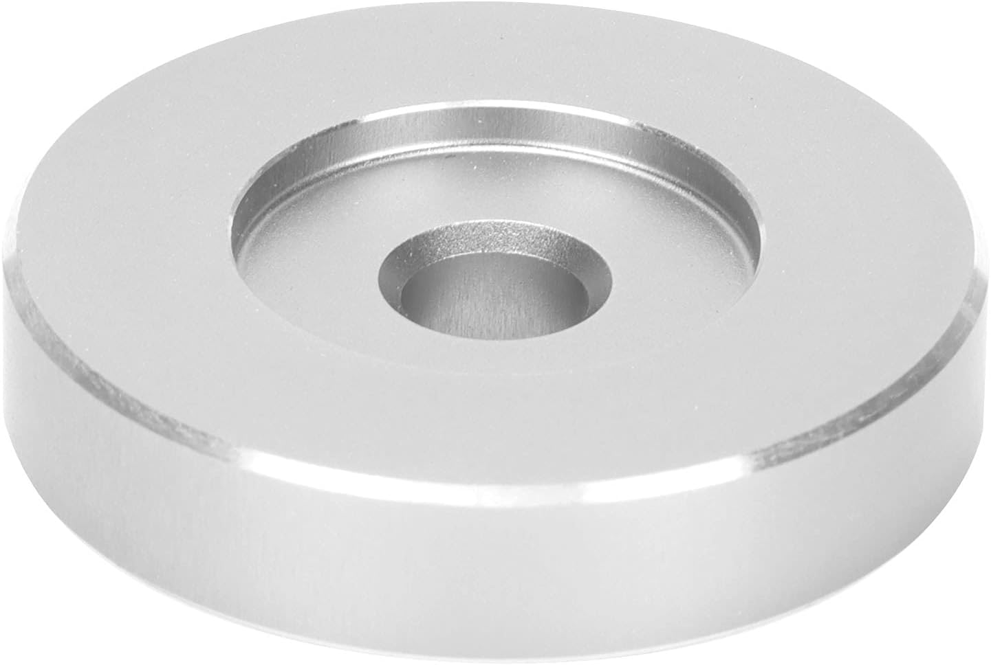 45 RPM Record Adapter, Large Hole Conversion Sheet Black Clamp 45 RPM Record Turntable Adapter for Most Big Hole Records (Silver)