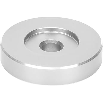 Vinyl Record Adapter 45 RPM Aluminium Record Adapter for Large Hole Records Sturdy Single Adapter Universal Turntable Adapter 7 Inch HiFi Turntable Accessories in Silver