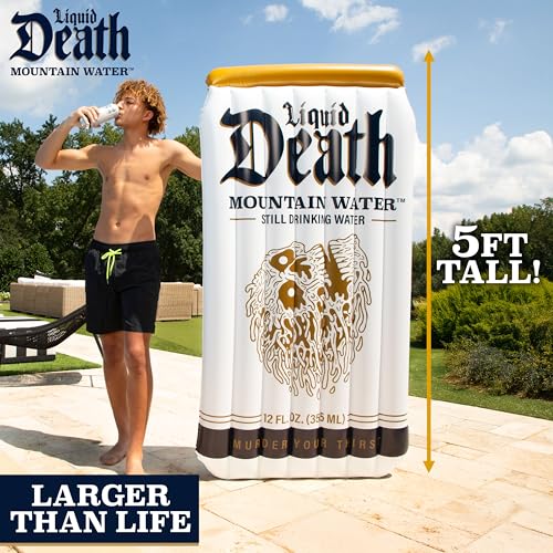 Liquid Death Pool Float – Extra Large Inflatable Floatie for Pool, Beach & Lake, Durable Vinyl, 6 Feet Tall for Lounging - image 2