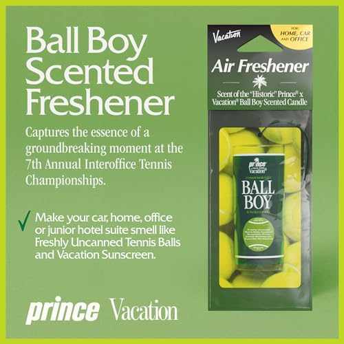 Image of Vacation Car Air Freshener, Pack of 3 - Hanging Air Freshener for Car, Home and Office, Ball Boy Tennis Candle Signature Scent, Long-Lasting Deodorizer