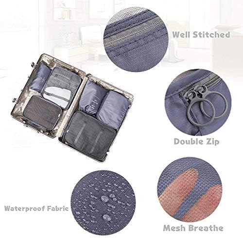 Bteng Packing Cubes for Suitcases 9 Set, Lightweight Luggage Organizers Bags Suitcase Dividers for Travel Accessories (Grey)