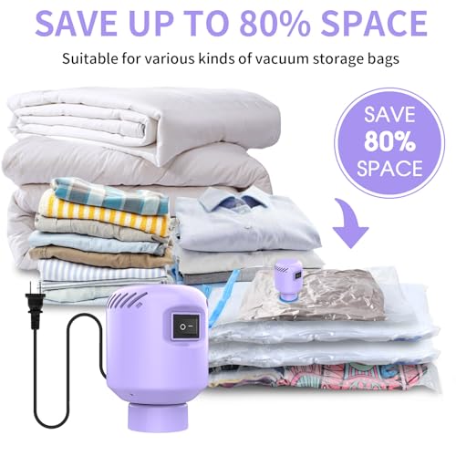 Image of LISACOOL Portable Vacuum Pump Electric Pump Storage Bags for Various Vacuum | 80%Space Saver,Travel Packing Essential&Luggage Space Saving,Seasonal Clothing & Bedding Storage,Dorm Organizing Fast