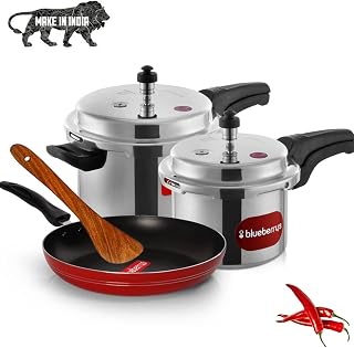 Blueberry's Premium Aluminium 5 Liter + 3 Liter + 24cm Fry Pan Combi Set,Best for Gift and Kitchen (3 Piece) Price In India