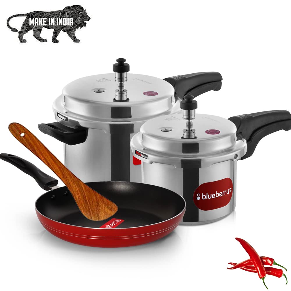 Blueberry's Premium Aluminium 5 Liter + 3 Liter + 24cm Fry Pan Combi Set,Best for Gift and Kitchen (3 Piece) - Review, Price and Buying Guide