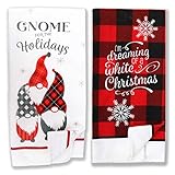 Custom Bundle Christmas Decorative Microfiber Kitchen Dish Towels - Buffalo Red & Black Plaid for...