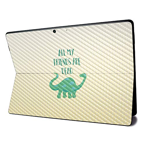 Image of MightySkins Carbon Fiber Skin for Microsoft Surface Pro X - All My Friends are Dead | Textured Carbon Fiber Finish | Easy to Apply, Remove, and Change Styles | Made in The USA
