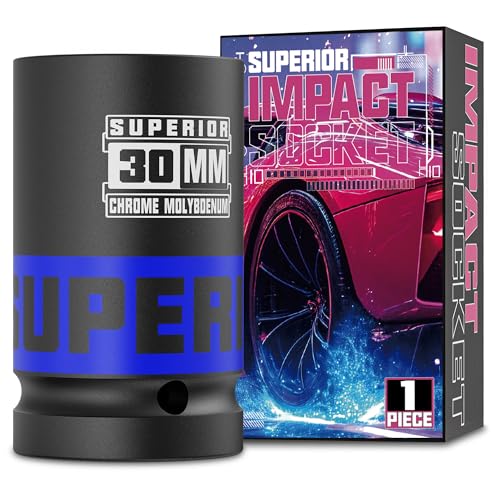 Image of 3 /4 inch Drive Impact Socket, 30 mm Deep Socket, Metric Axle Nut Socket, 6 Point, CR-MO, Automotive, Truck Maintenance, Heavy Equipment Repair