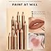 DENESTUP 12 Colors Lip Liner Set, Brown Pink Red Series Lip Liners, Plump Nude Lip Shape No Smudge Longwear Smooth Lip Pen Waterproof Lipstick High Pigmented Natural Lip Makeup Pencil