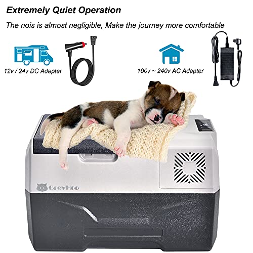 Greyhoo Car Refrigerator, Portable Freezer App Control, Car Fridge For Travel, Fishing, Camping, 32 Quart -4℉~68℉ Rv Electric Compressor Cooler, 12/24V Dc And 110V Ac For Vehicle, Car, Truck, Boat #TOP3