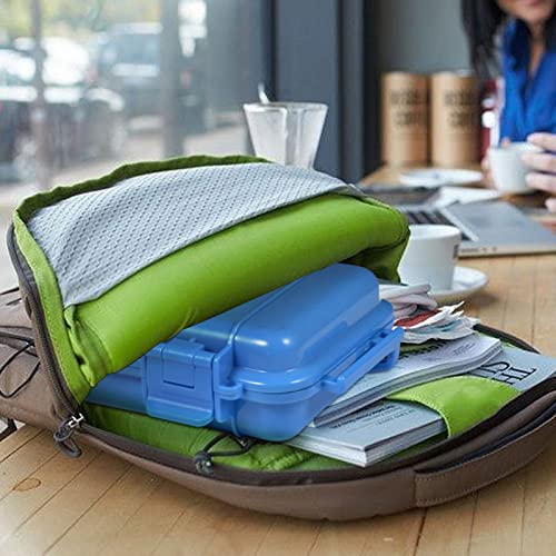 Image of Water Proof Case, Dry Storage Box, Shockproof Waterproof Box with 2 U‑Shape Buckle, Plastic Storage Container for Cameras, Phones, Camping, Fishing, Hiking(small-Blue)