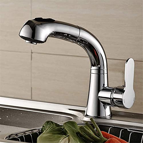 Robinet de cuisine extractible en cuivre chrome avec mélangeur eau chaude et froide - 5