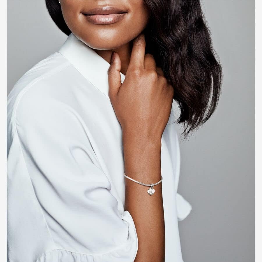 PANDORA Double Heart Split Dangle Charm - Compatible Moments - Jewelry for Women - Gift for Her Made with Sterling Silver & Enamel - With Gift Box - Image 4