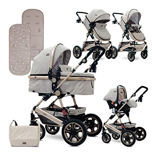 Lorelli 10021281965 2en1 Poussette Combinée Lora Set Beige