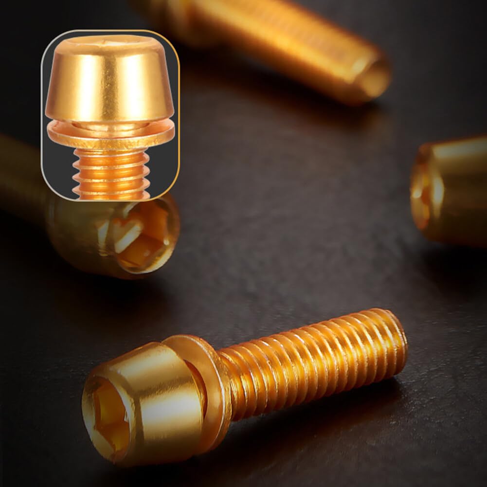 VGEBY1 6pcs M5 X 18mm Boulons Vis En Alliage Titanique Avec Rondelles Fixés Pour VTT Tige De