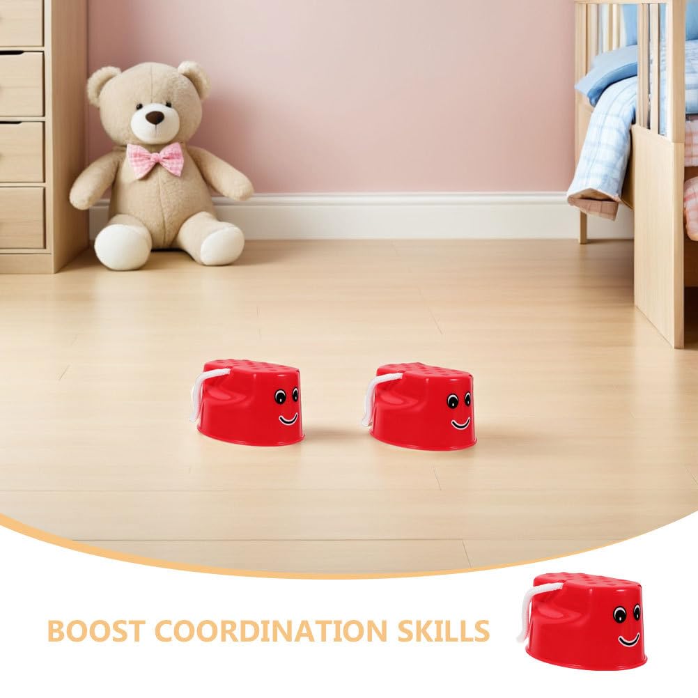 Toyvian 8 Cubos para Caminar: zancos para niños, Cubo de Equilibrio, zancos, Juguete para Juegos de Preescolar, de obstáculos Interior y Exterior.