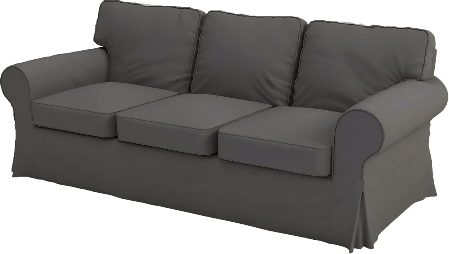 Ektorp 3 Seat Sofa Polyester Flax Cover Replacement is Custom Made Slipcover Compatible for IKEA Ektorp Sofa (Polyester Deep Gray Sofa)