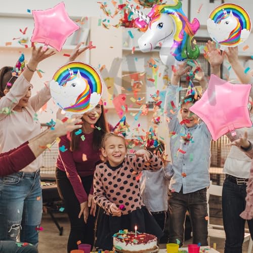 Image of KITTER Unicorn Foil Balloon 5 Pcs Set | Metallic Unicorn Theme Birthday Decoration Items for Girls Boys Kids