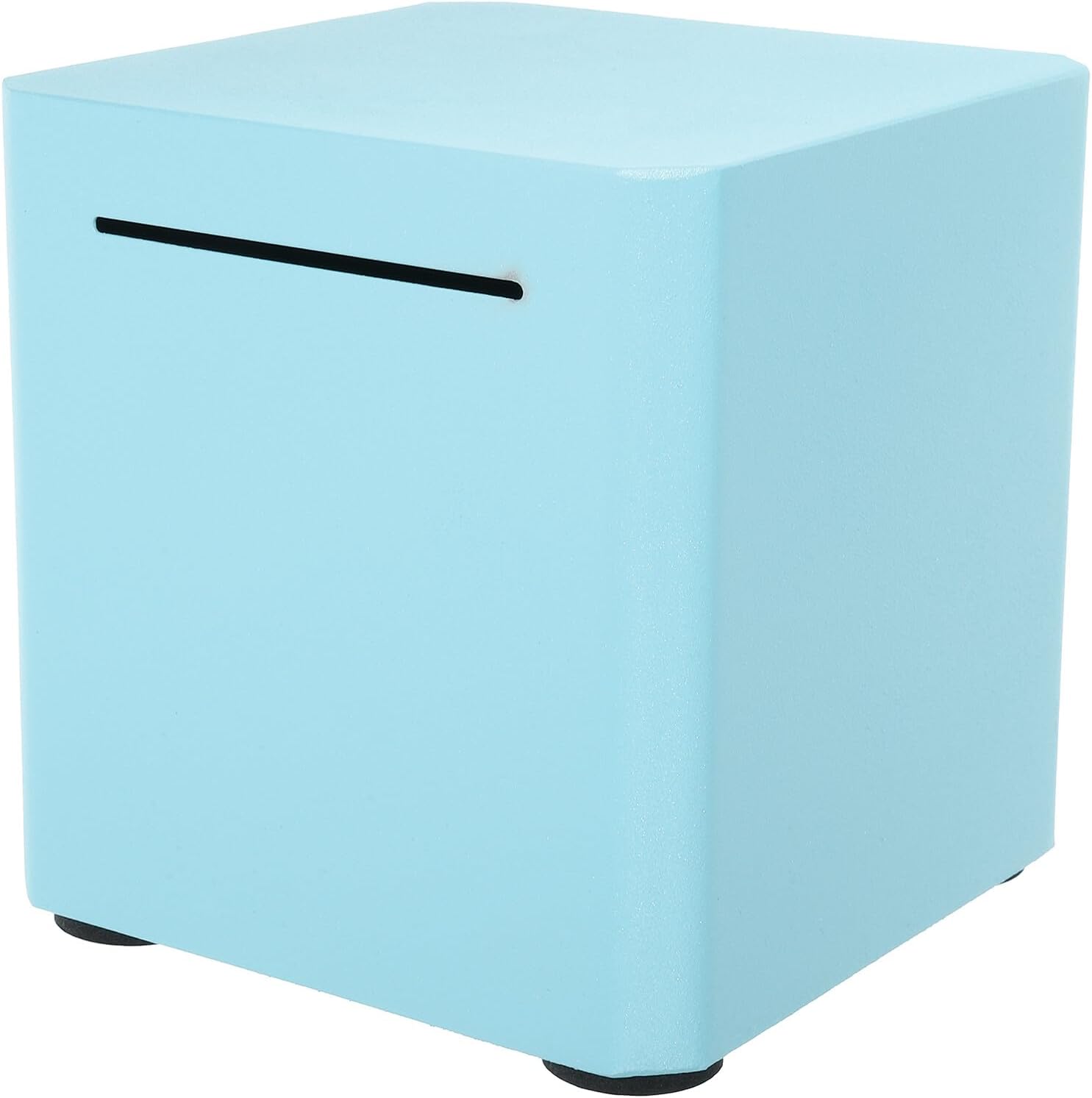 BESPORTBLE Stainless Steel Piggy Bank Money Box 15cm Metal Coin Container for Adults and Sturdy Saving Bank for Office and Home Use in Lake Blue