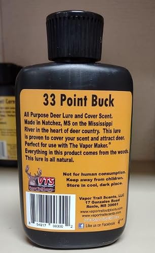 Generic Vapor Trail Scents 33 Point Buck Cover Scent & Attractant 4 oz., Clear