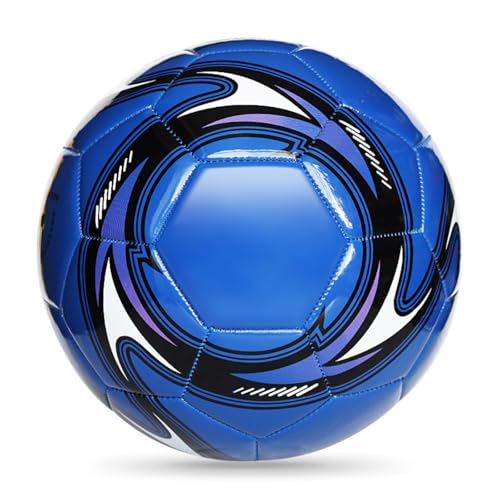 Mateju Balón Fútbol Talla 5, PVC Engrosado Pelota de Fútbol para Entrenamiento y Competición, Balones Futbol Exterior e Interior con Inflador Regalo para Niños y Adultos (Azul Abstracto)
