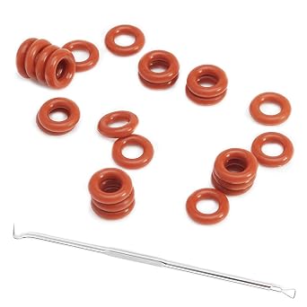 007 Silicone O-Ring, 70A Durometer, Red, 5/32" ID, 9/32" OD, 1/16" Width Pack of 20, Replacement for EATC Temperature Controller, Free with Installation Tools