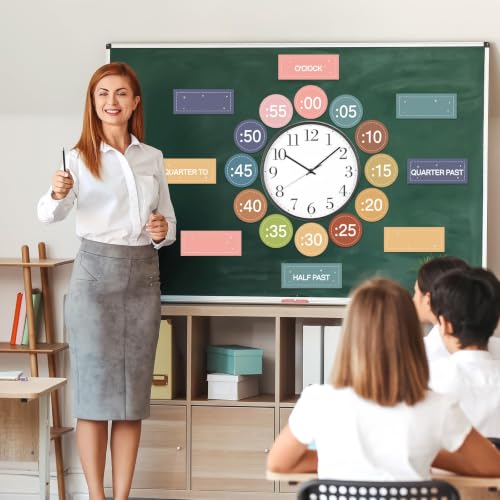 Reloj para aprender a decir la hora: kit de tablón de anuncios bohemio con números para aula 5