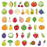 Fecheche Large Size Cute Fridge Magnets for Toddlers, Preschool Spelling Learning Education Refrigerador Magnetic Toy (Fruits Vegetables 43pcs)
