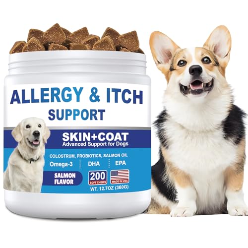 ColEaze Dog Allergy and Itching Skin Chews - 200ct, Salmon Flavor