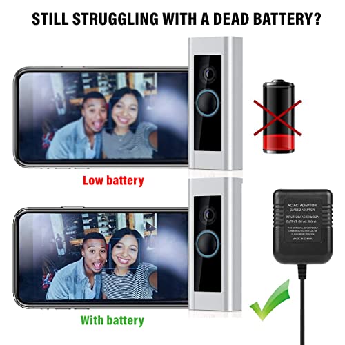 24 Volt Türklingel Netzteil Adapter Transformator, C-Draht-Adapter, Video-Türklingel-Netzteil, kompatibel mit allen Versionen von Türklingel und Thermostat, langes Kabel-Netzteil (5m)